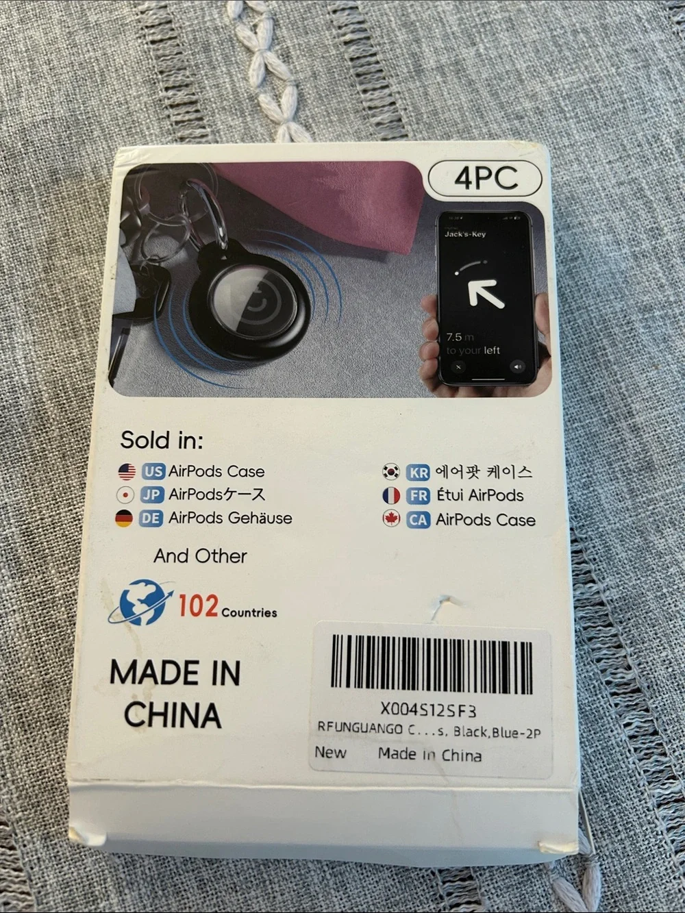 Silicone AirTag Protective Case with Keyring - 2 Blue & 2 Black
